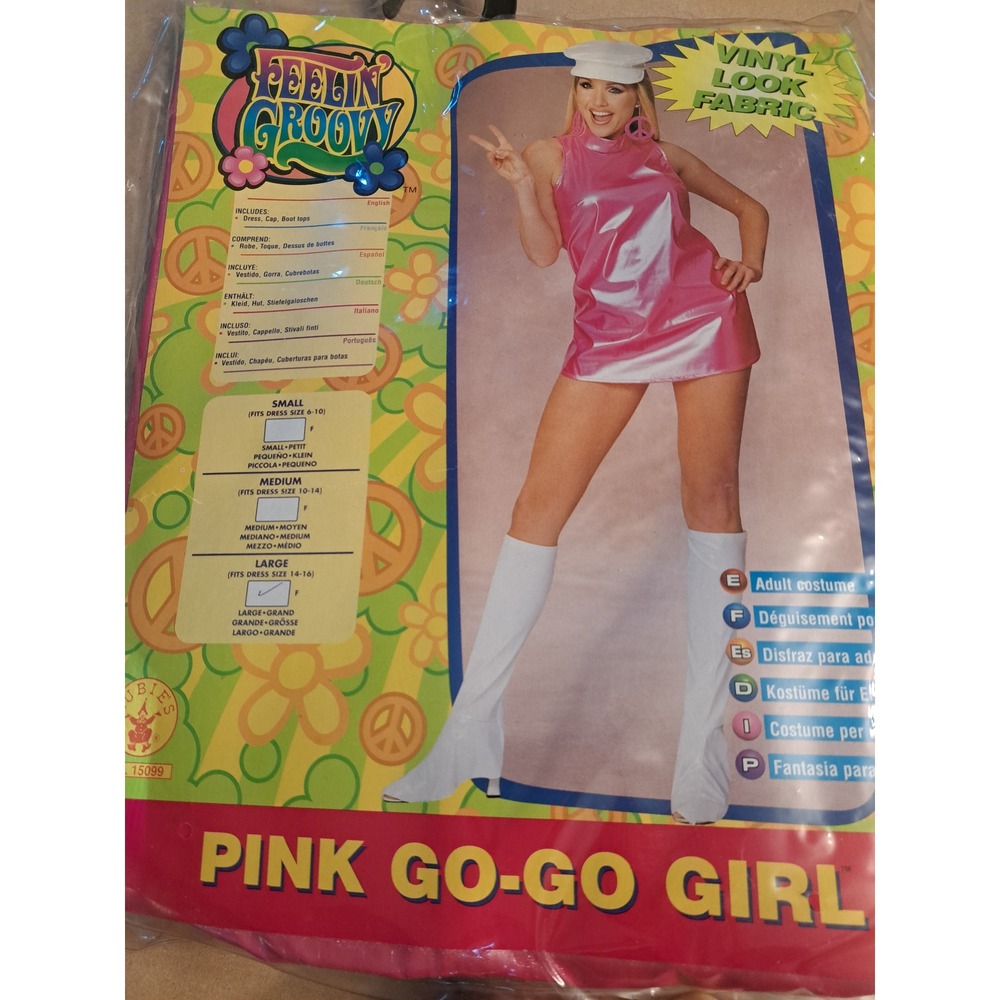 Rubies Feelin Groovy Pink Go-Go Girl Costume 60s Mod Retro Adult Large 15099